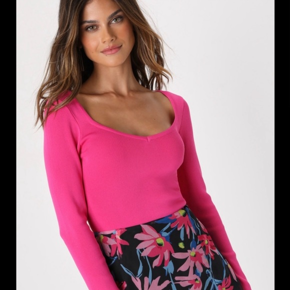 Lulus Splendid Simplicity Pink Long Sleeve Top - Picture 1 of 8